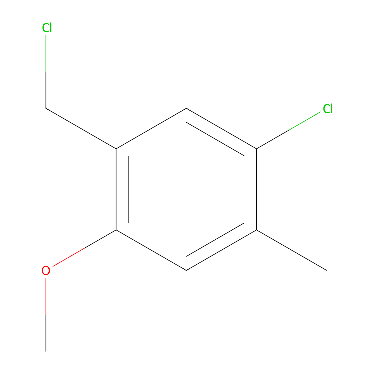 4-Chloro-2-chloromethyl-5-methylanisole molecular structure, CAS 1368656-73-8