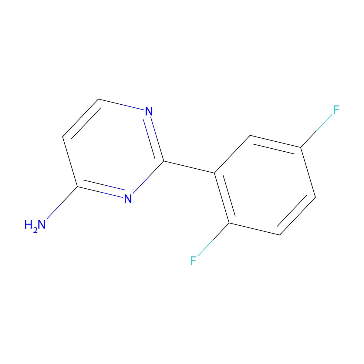 2-(2,5-Difluorophenyl)pyrimidin-4-amine molecular structure, CAS 1368656-92-1