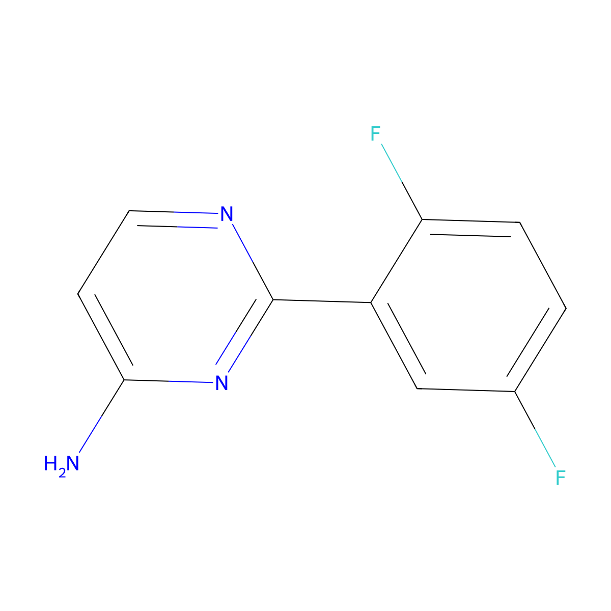 2-(2,5-Difluorophenyl)pyrimidin-4-amine molecular structure, CAS 1368656-92-1