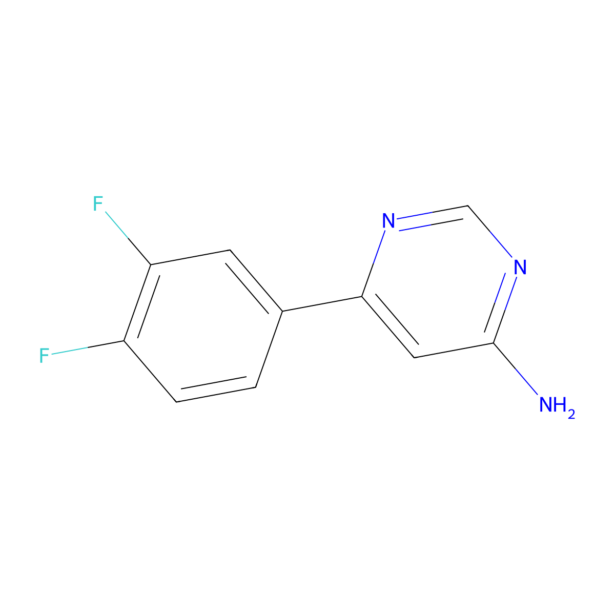 6-(3,4-Difluorophenyl)pyrimidin-4-amine molecular structure, CAS 1368656-99-8