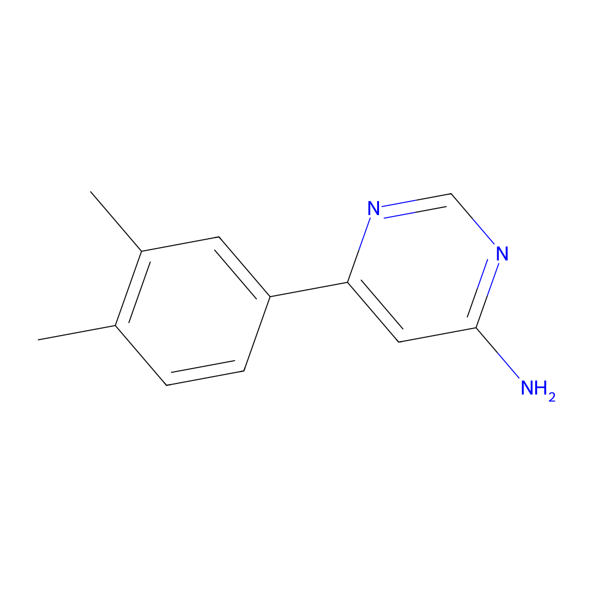 6-(3,4-Dimethylphenyl)pyrimidin-4-amine molecular structure, CAS 1368657-87-7