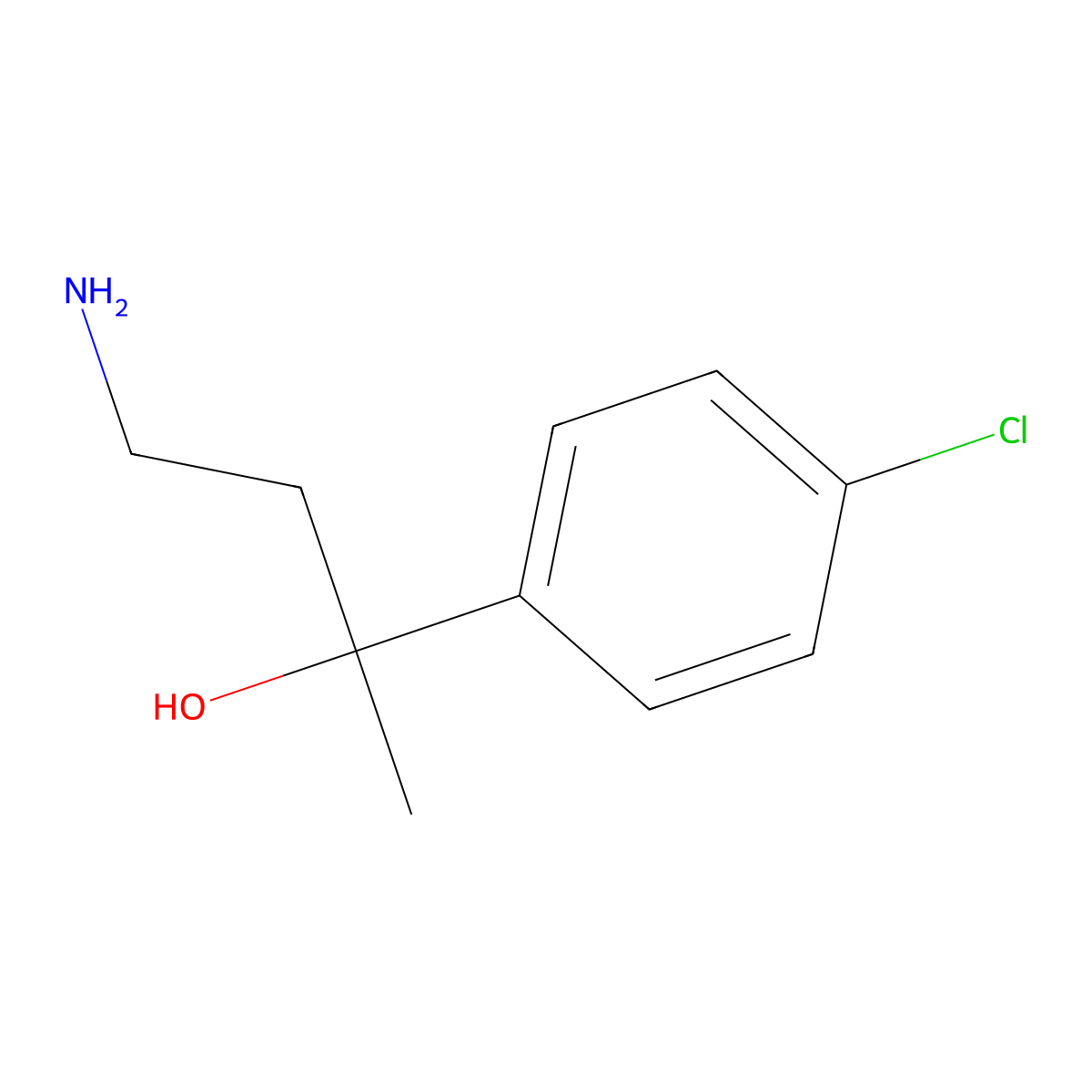 4-Amino-2-(4-chlorophenyl)butan-2-ol molecular structure, CAS 1368658-17-6