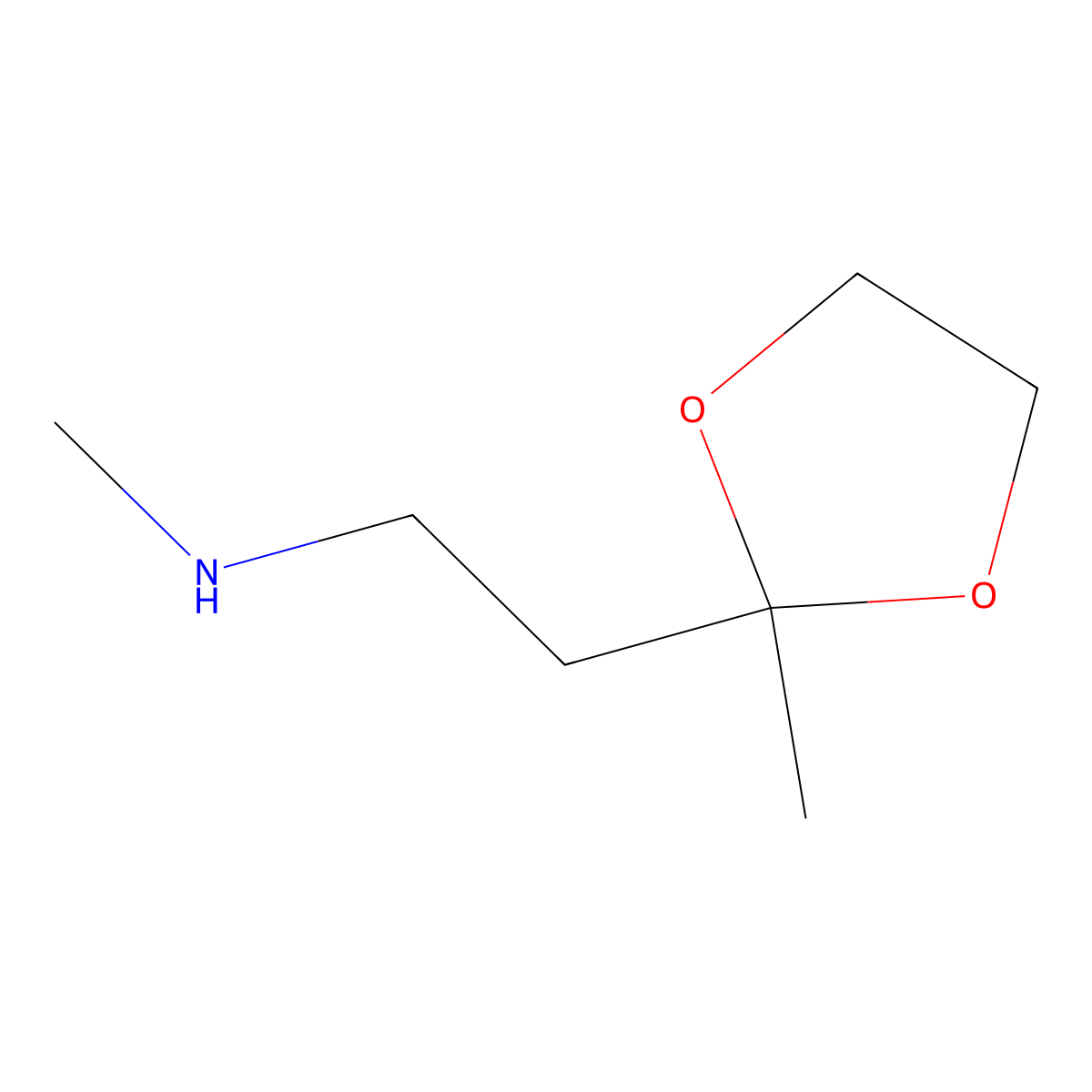 Methyl[2-(2-methyl-1,3-dioxolan-2-YL)ethyl]amine molecular structure, CAS 1368658-92-7