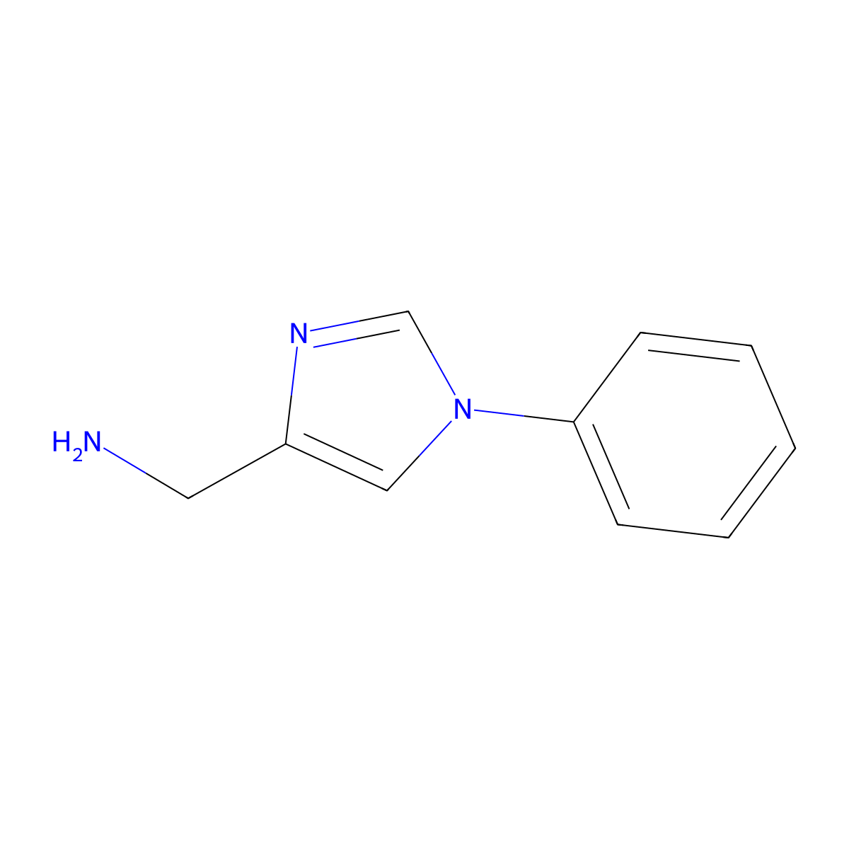 (1-Phenyl-1H-imidazol-4-yl)methanamine molecular structure, CAS 1368659-07-7