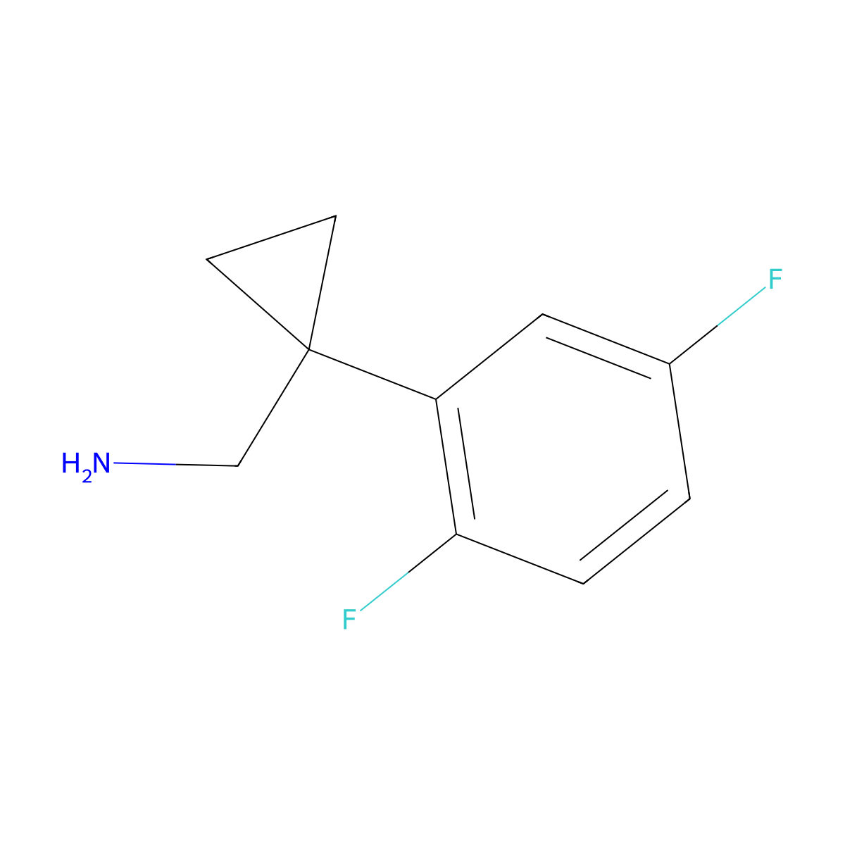 1-(2,5-Difluorophenyl)cyclopropanemethanamine molecular structure, CAS 1368659-98-6