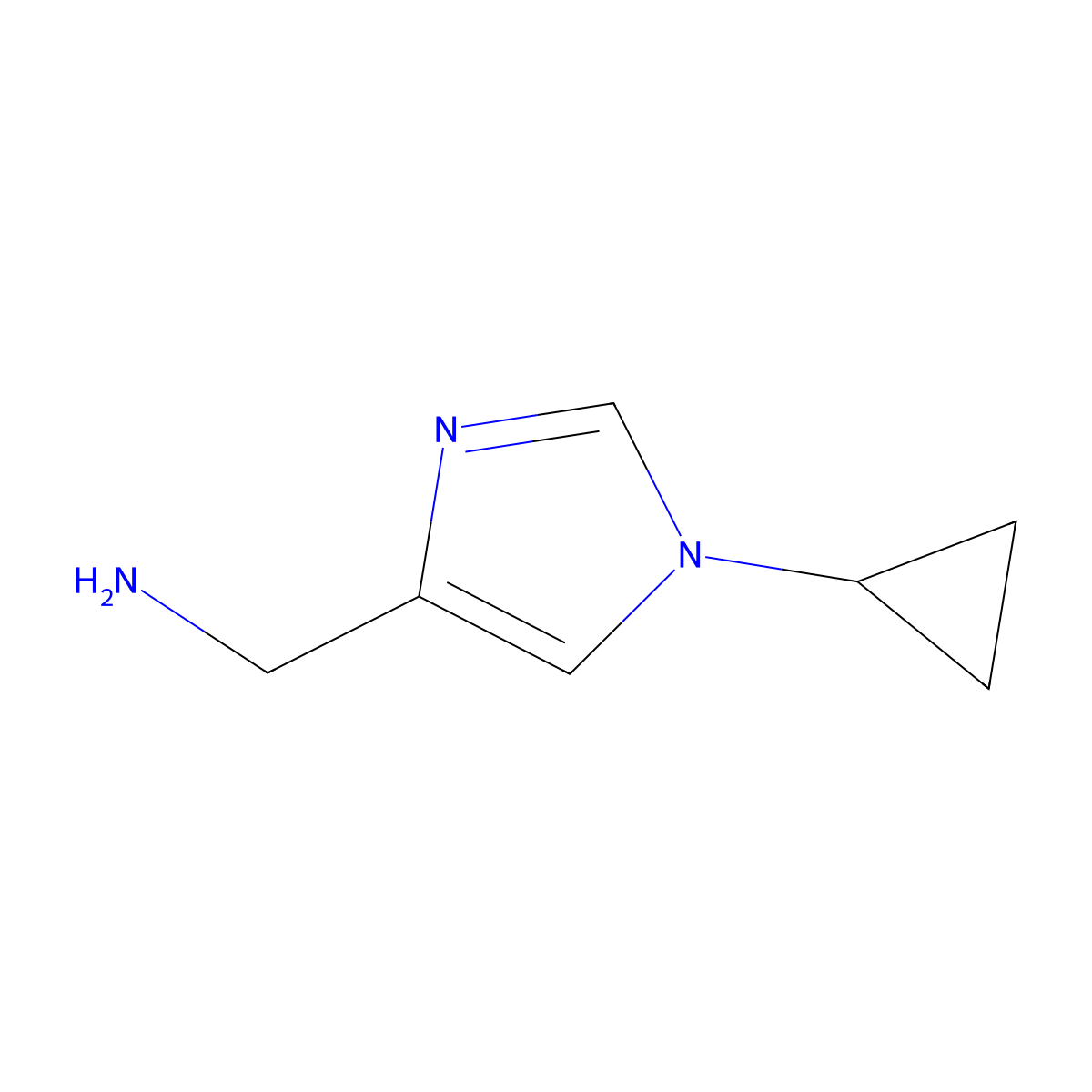 1-(1-cyclopropyl-1H-imidazol-4-yl)methanamine molecular structure, CAS 1368663-00-6