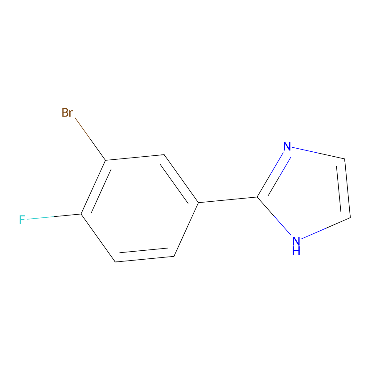 2-(3-bromo-4-fluorophenyl)-1H-imidazole molecular structure, CAS 1368667-05-3