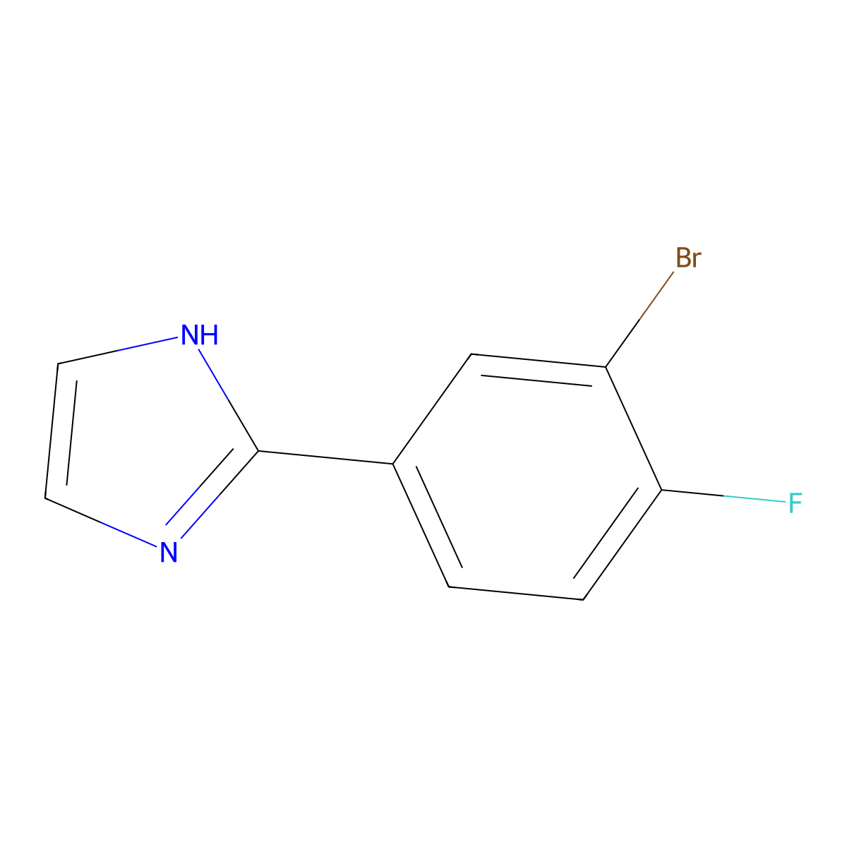 2-(3-bromo-4-fluorophenyl)-1H-imidazole molecular structure, CAS 1368667-05-3