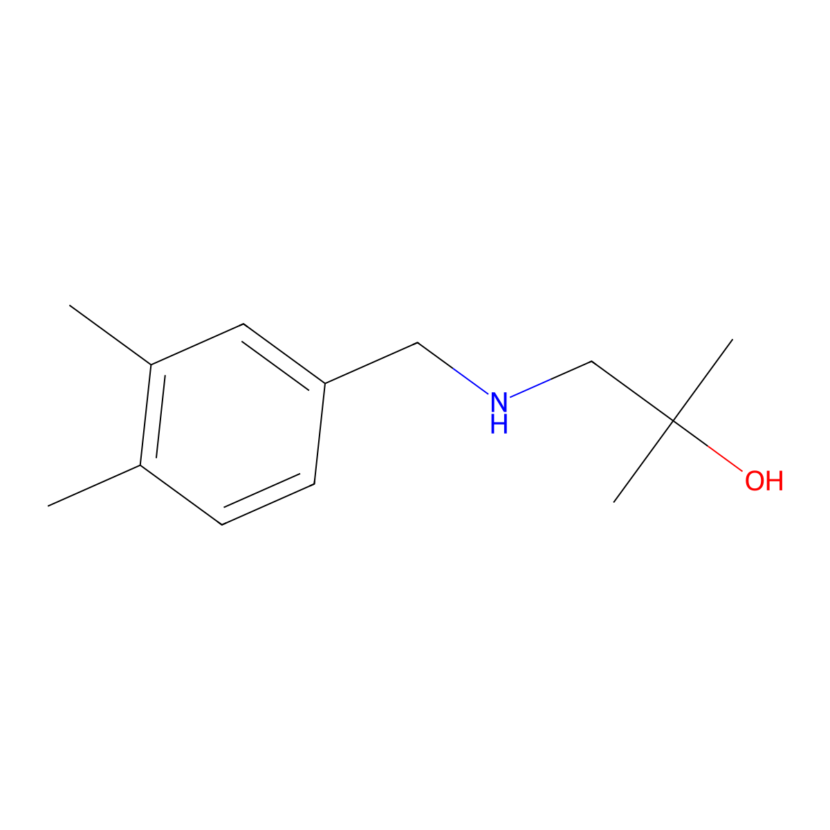 1-{[(3,4-Dimethylphenyl)methyl]amino}-2-methylpropan-2-ol molecular structure, CAS 1368669-99-1