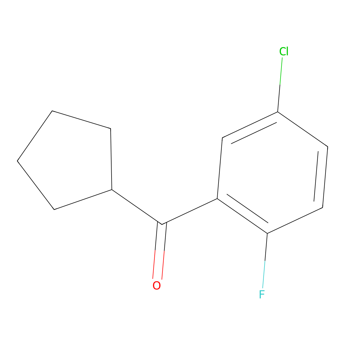 3-Chloro-6-fluorophenyl cyclopentyl ketone molecular structure, CAS 1368672-87-0