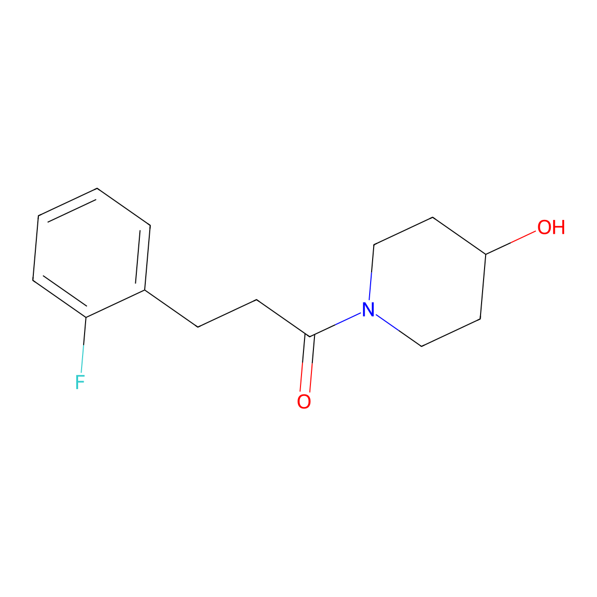 3-(2-Fluorophenyl)-1-(4-hydroxypiperidin-1-yl)propan-1-one molecular structure, CAS 1368675-16-4