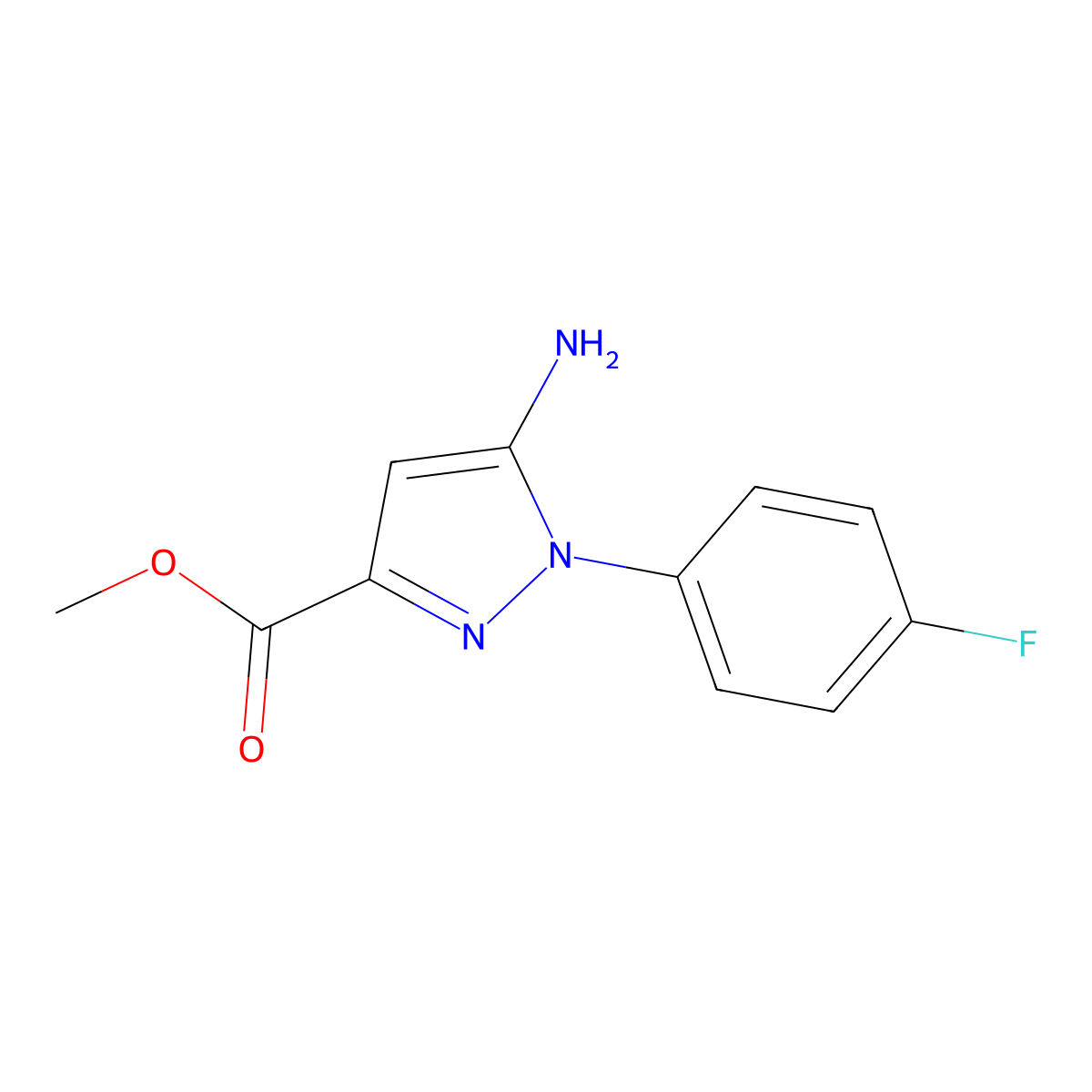 methyl 5-amino-1-(4-fluorophenyl)-1H-pyrazole-3-carboxylate molecular structure, CAS 1368677-65-9