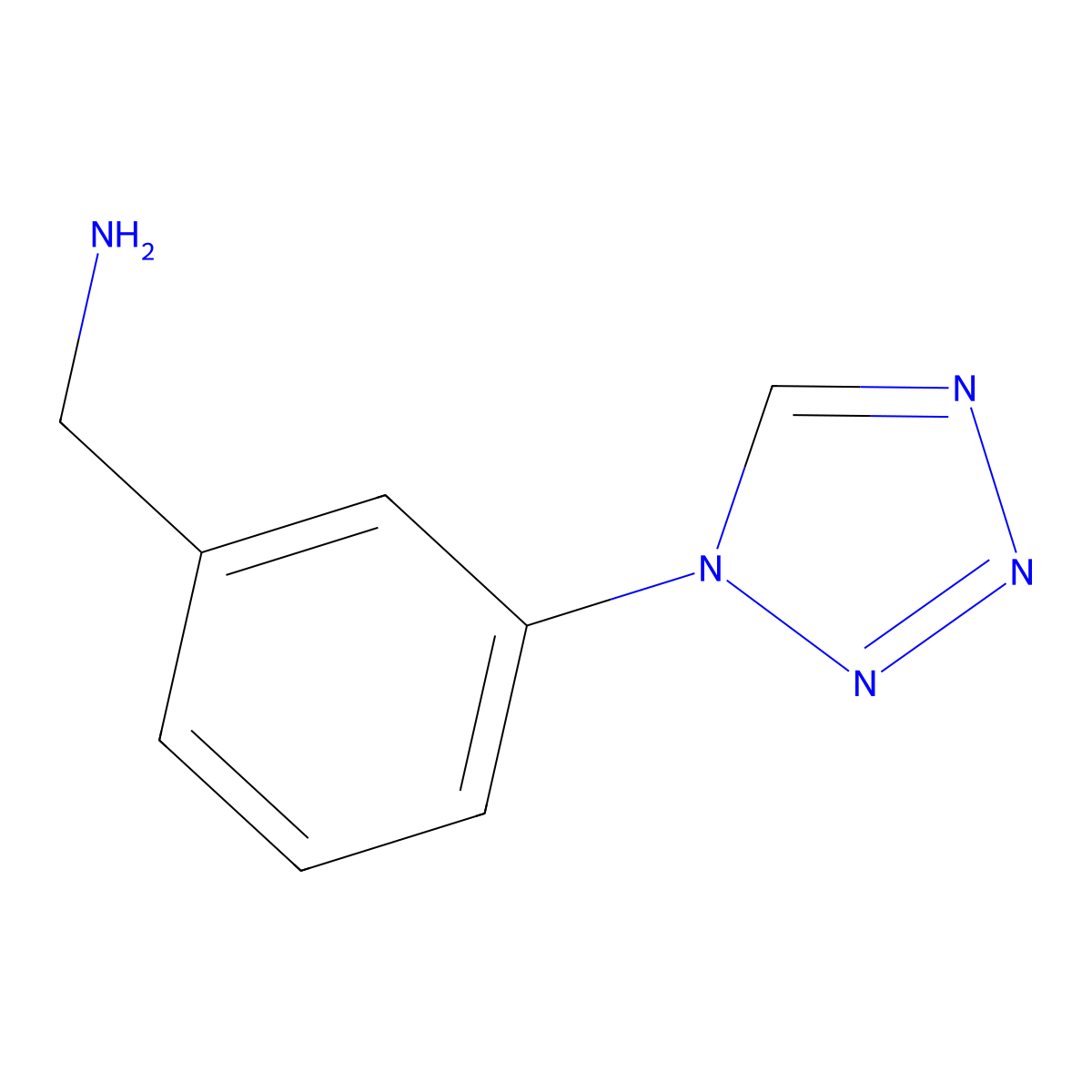 [3-(1H-1,2,3,4-tetrazol-1-yl)phenyl]methanamine molecular structure, CAS 1368678-59-4