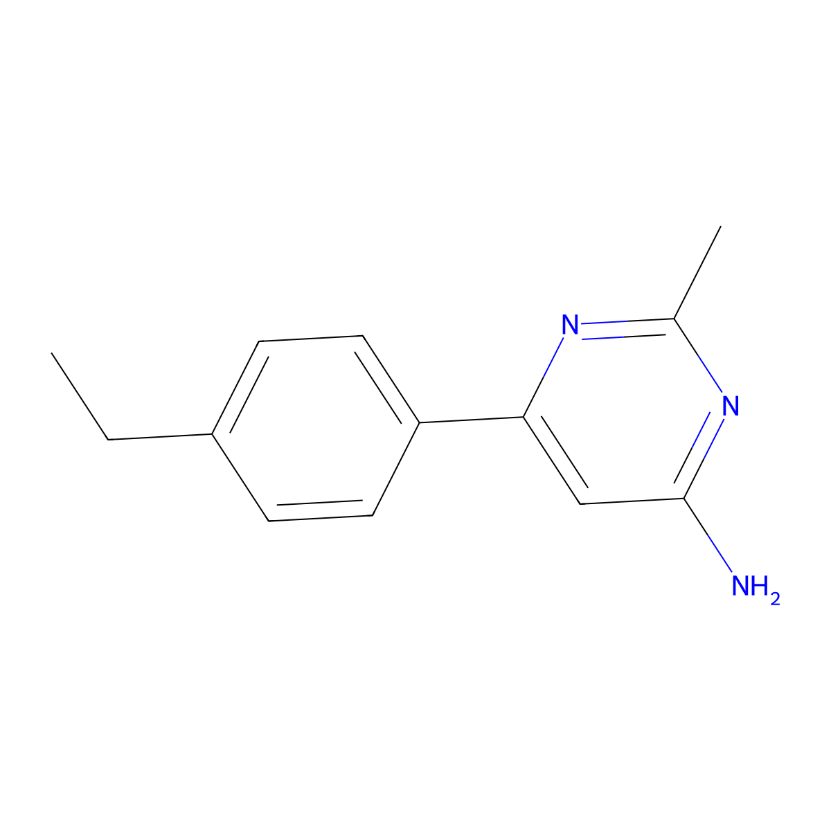 6-(4-Ethylphenyl)-2-methylpyrimidin-4-amine molecular structure, CAS 1368679-02-0