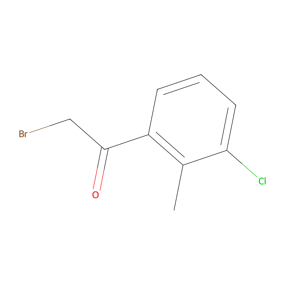 2-Bromo-1-(3-chloro-2-methylphenyl)ethan-1-one molecular structure, CAS 1368683-20-8