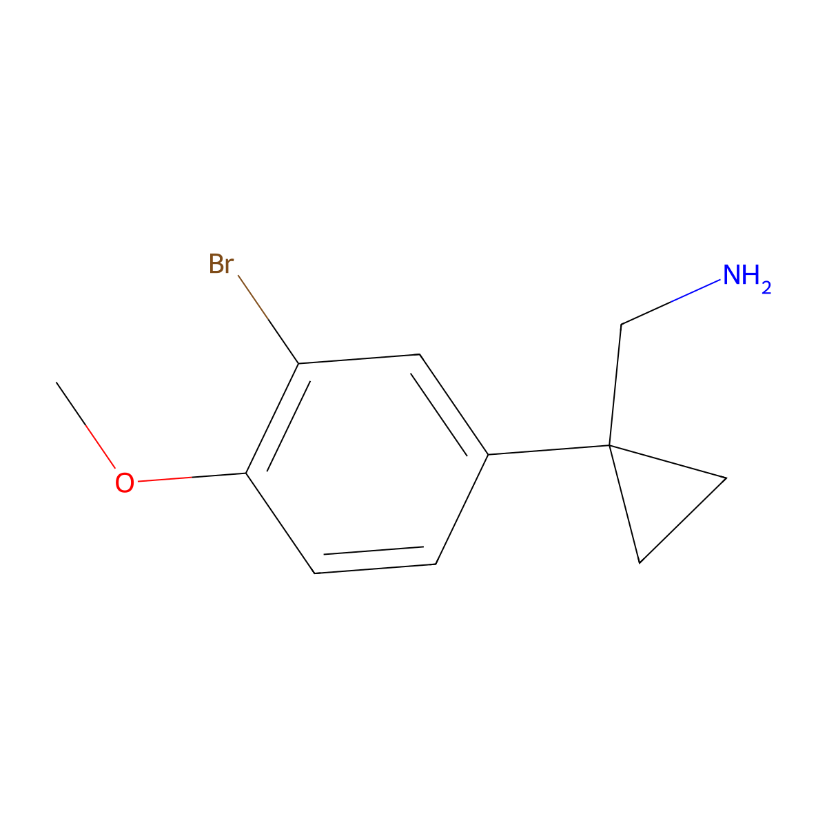 1-[1-(3-Bromo-4-methoxyphenyl)cyclopropyl]methanamine molecular structure, CAS 1368685-61-3