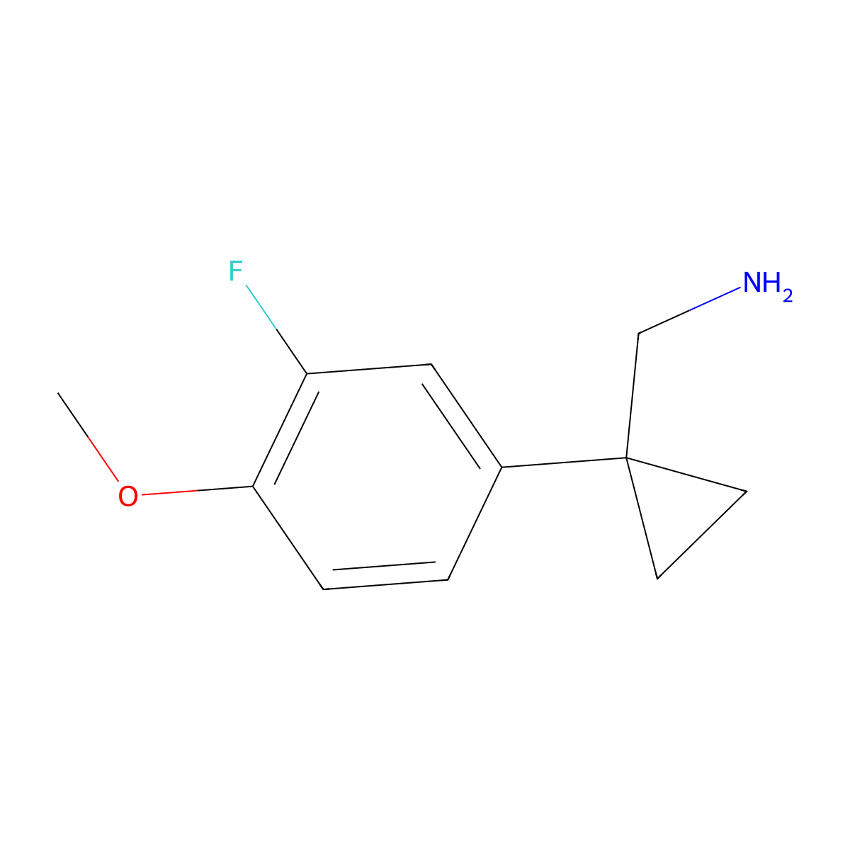 1-(3-Fluoro-4-methoxyphenyl)cyclopropanemethanamine molecular structure, CAS 1368693-23-5