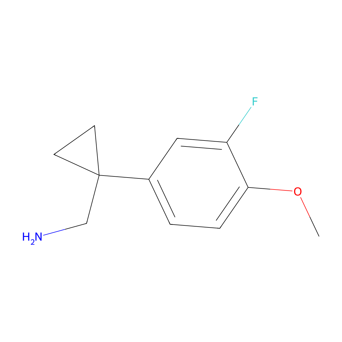 1-(3-Fluoro-4-methoxyphenyl)cyclopropanemethanamine molecular structure, CAS 1368693-23-5
