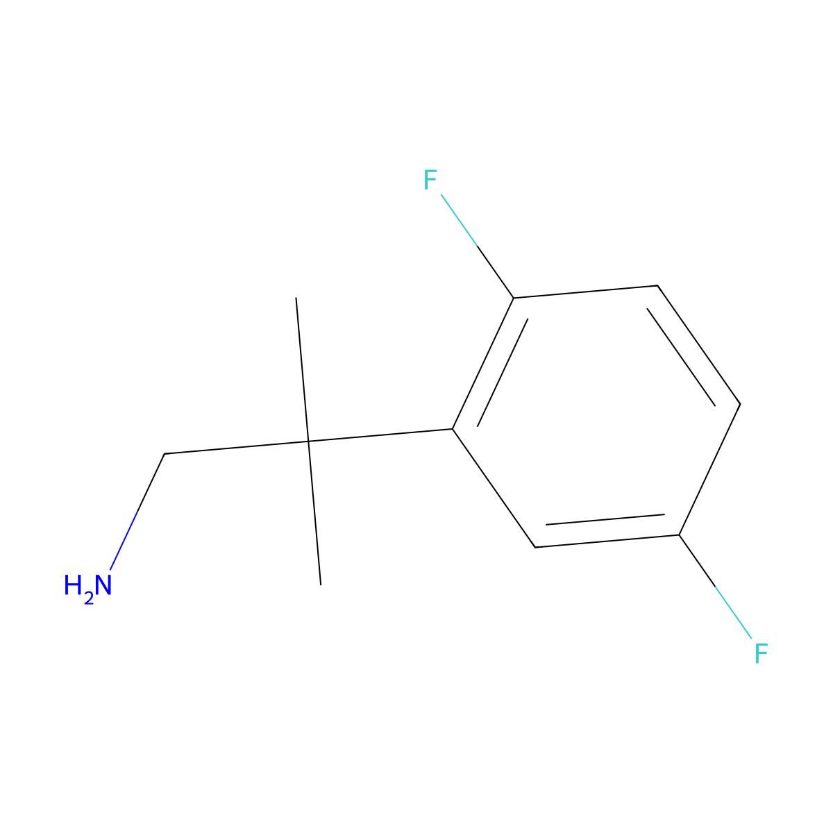 2-(2,5-Difluorophenyl)-2-methylpropan-1-amine molecular structure, CAS 1368702-07-1