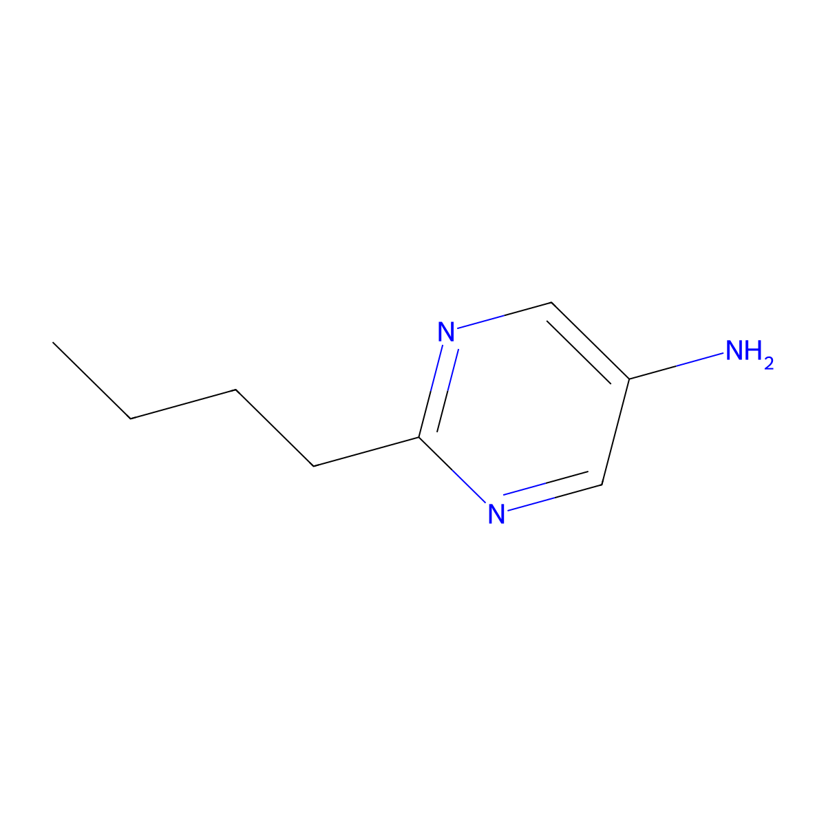 2-Butylpyrimidin-5-amine molecular structure, CAS 1368702-72-0