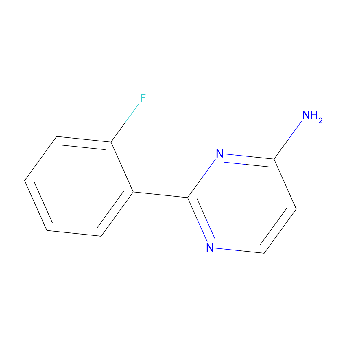 2-(2-Fluorophenyl)pyrimidin-4-amine molecular structure, CAS 1368702-96-8