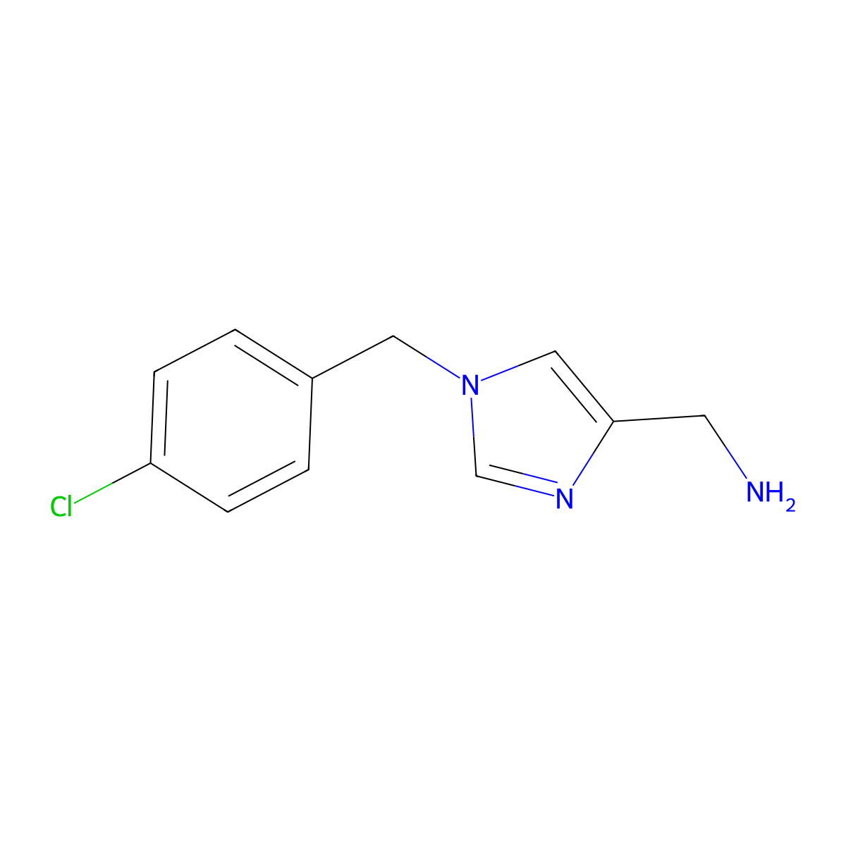 [1-(4-Chlorobenzyl)-1H-imidazol-4-yl]methanamine molecular structure, CAS 1368703-57-4