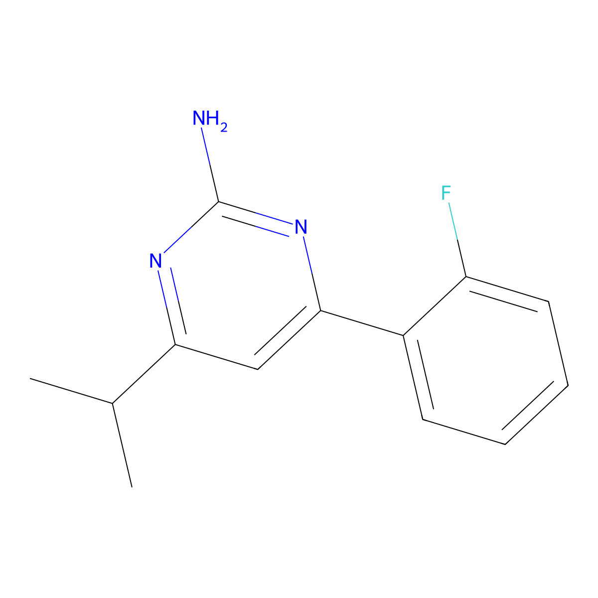 2-Amino-4-(2-fluorophenyl)-6-(iso-propyl)pyrimidine molecular structure, CAS 1368706-01-7