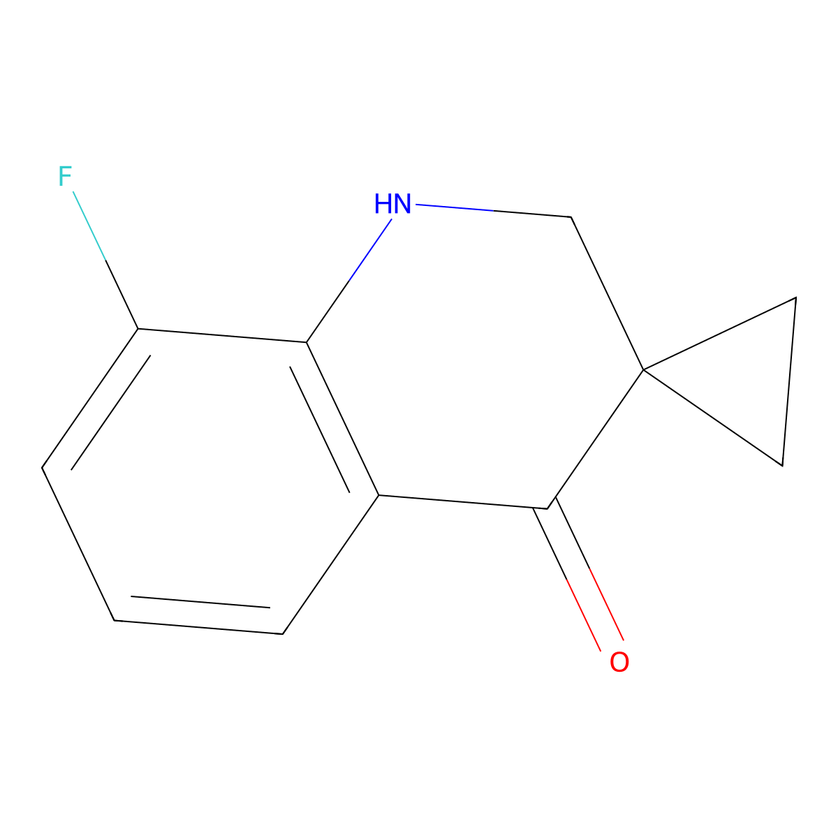 8'-fluoro-2',4'-dihydro-1'H-spiro[cyclopropane-1,3'-quinoline]-4'-one molecular structure, CAS 1368706-85-7
