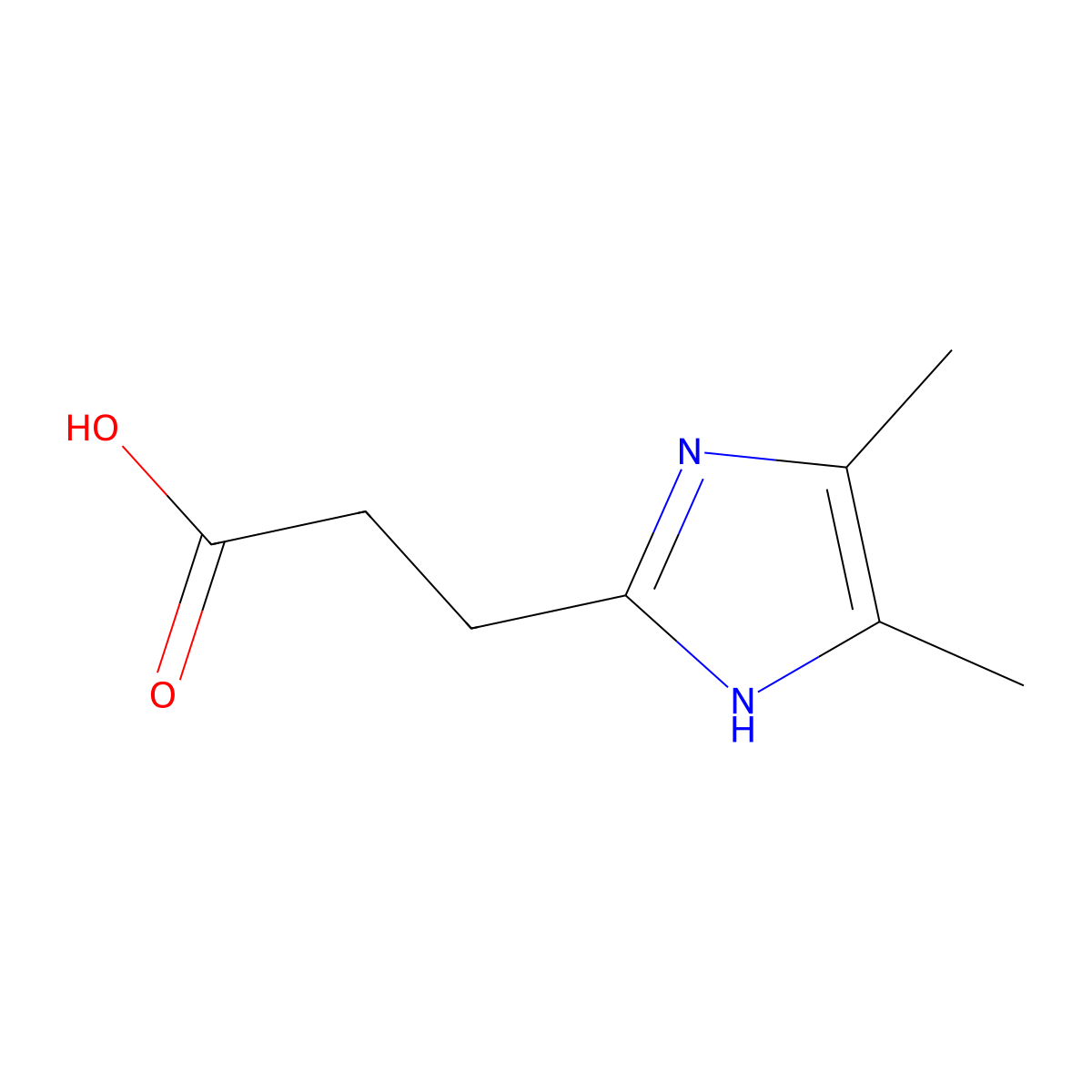 3-(4,5-Dimethyl-1H-imidazol-2-YL)propanoic acid molecular structure, CAS 1368709-72-1
