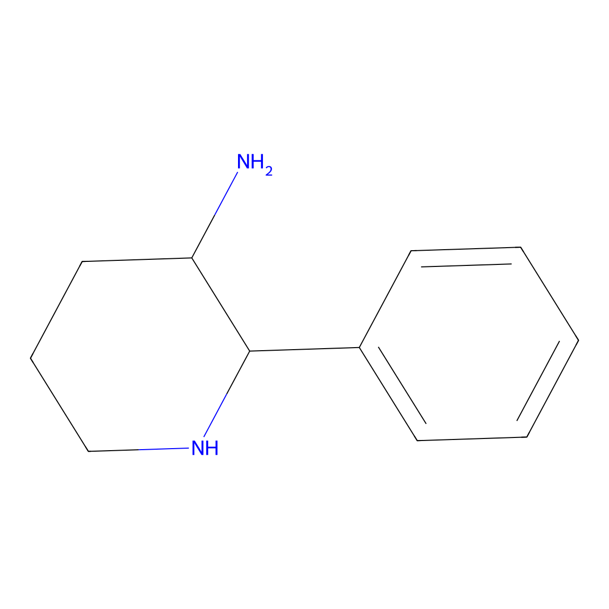 (2S,3S)-2-phenylpiperidin-3-amine molecular structure, CAS 136871-75-5