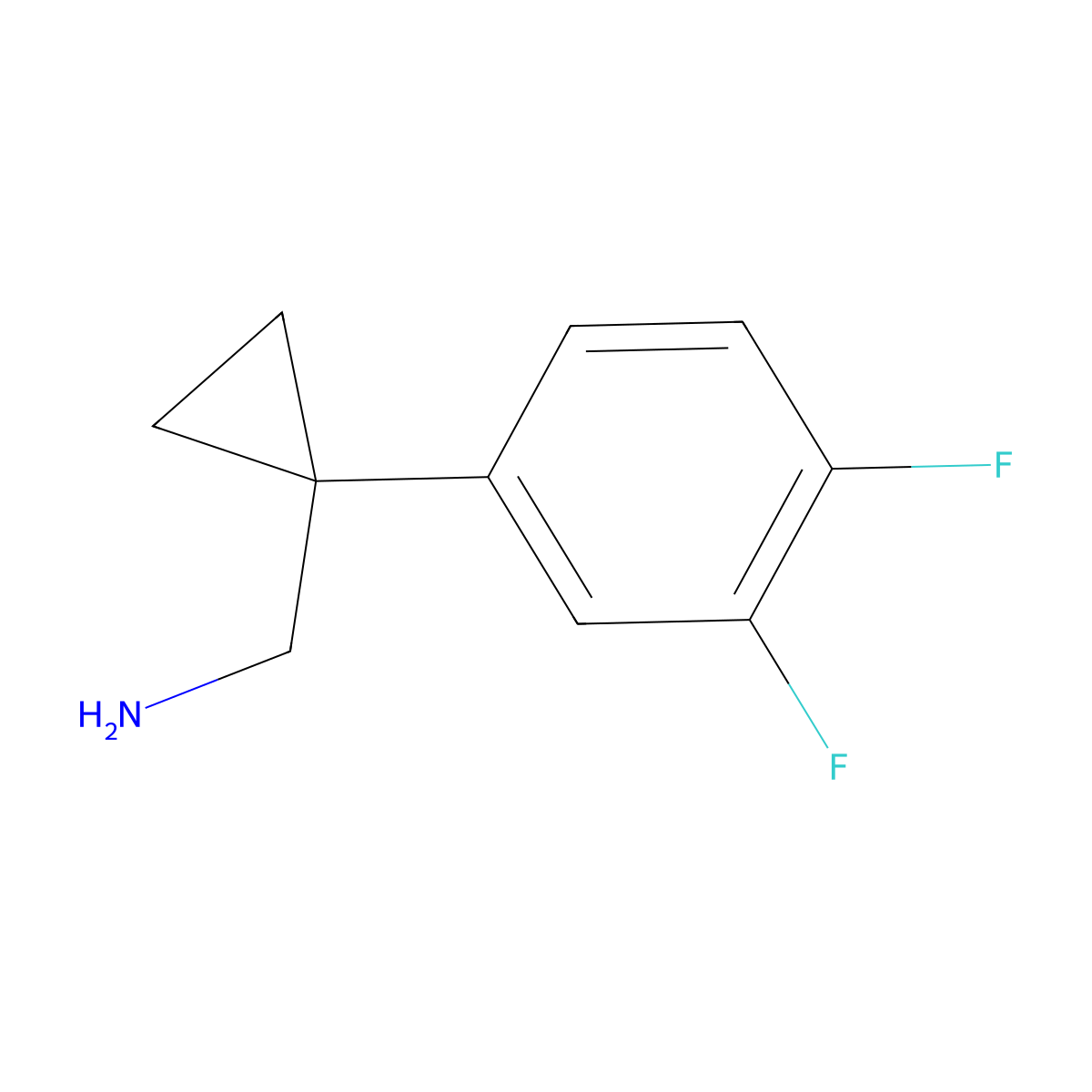 1-(3,4-Difluorophenyl)cyclopropanemethanamine molecular structure, CAS 1368712-82-6