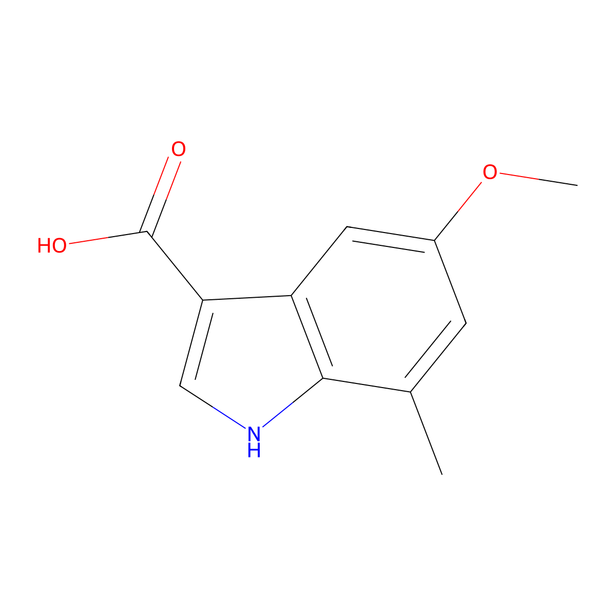 5-methoxy-7-methyl-1H-indole-3-carboxylic acid molecular structure, CAS 1368712-85-9