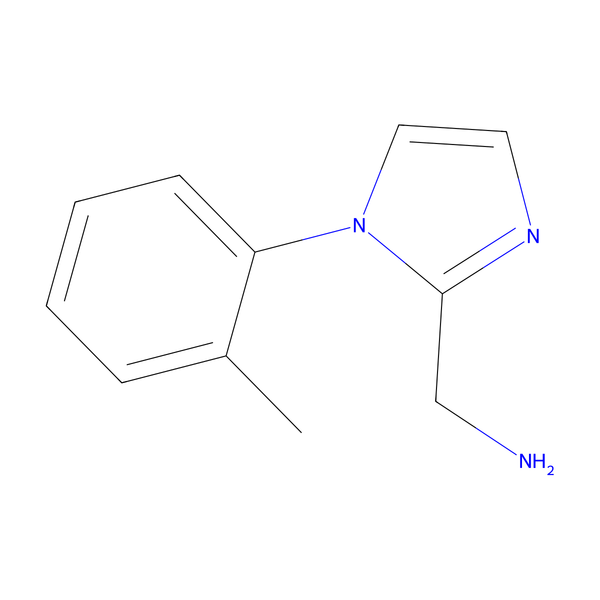 [1-(2-methylphenyl)-1H-imidazol-2-yl]methanamine molecular structure, CAS 1368713-32-9