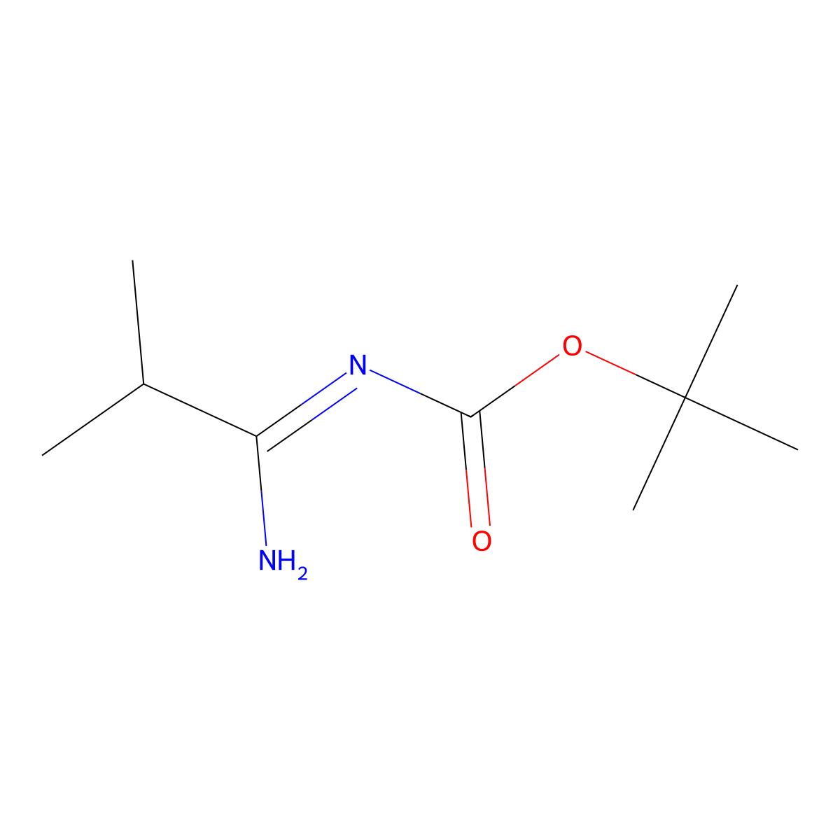 tert-butyl N-(2-methylpropanimidoyl)carbamate molecular structure, CAS 1368714-59-3