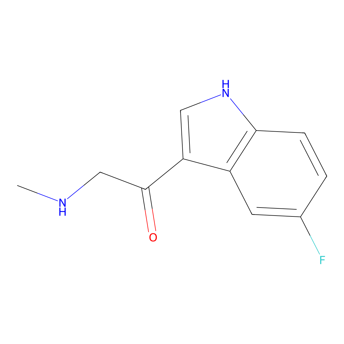 1-(5-fluoro-1H-indol-3-yl)-2-(methylamino)ethan-1-one molecular structure, CAS 1368715-08-5