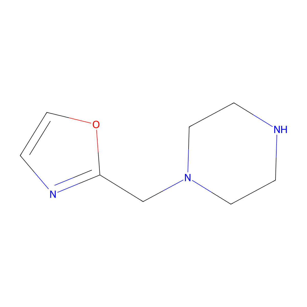 1-[(1,3-Oxazol-2-yl)methyl]piperazine molecular structure, CAS 1368715-68-7