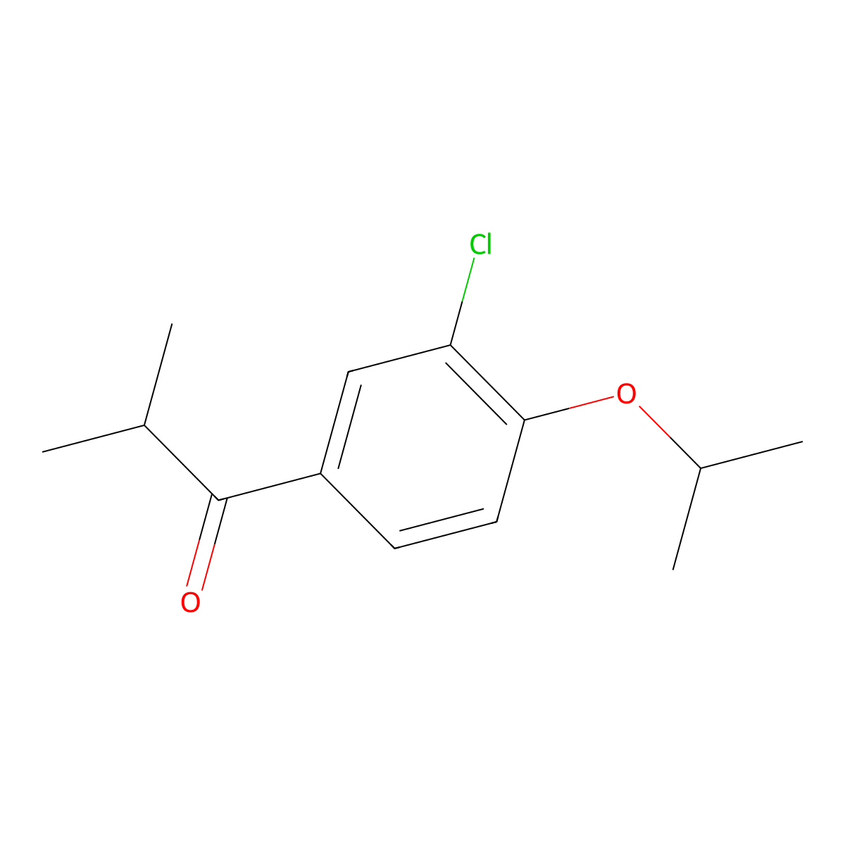 1-(3-Chloro-4-isopropoxyphenyl)-2-methylpropan-1-one molecular structure, CAS 1368716-30-6