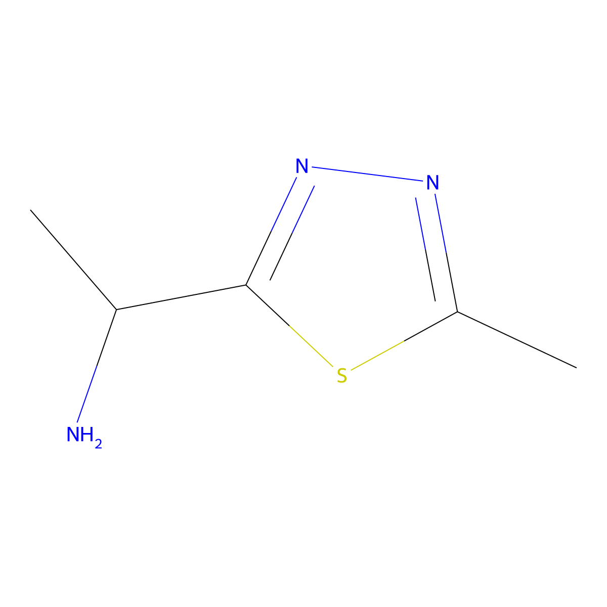 1-(5-Methyl-1,3,4-thiadiazol-2-yl)ethan-1-amine molecular structure, CAS 1368716-31-7