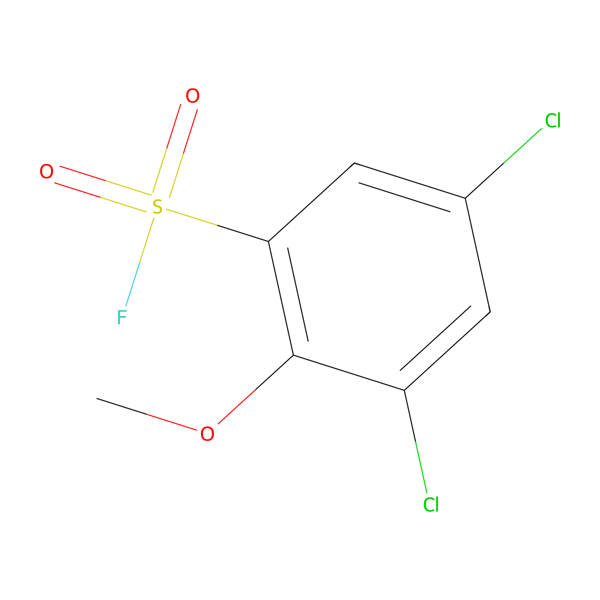 3,5-Dichloro-2-methoxybenzene-1-sulfonyl fluoride molecular structure, CAS 1368724-21-3