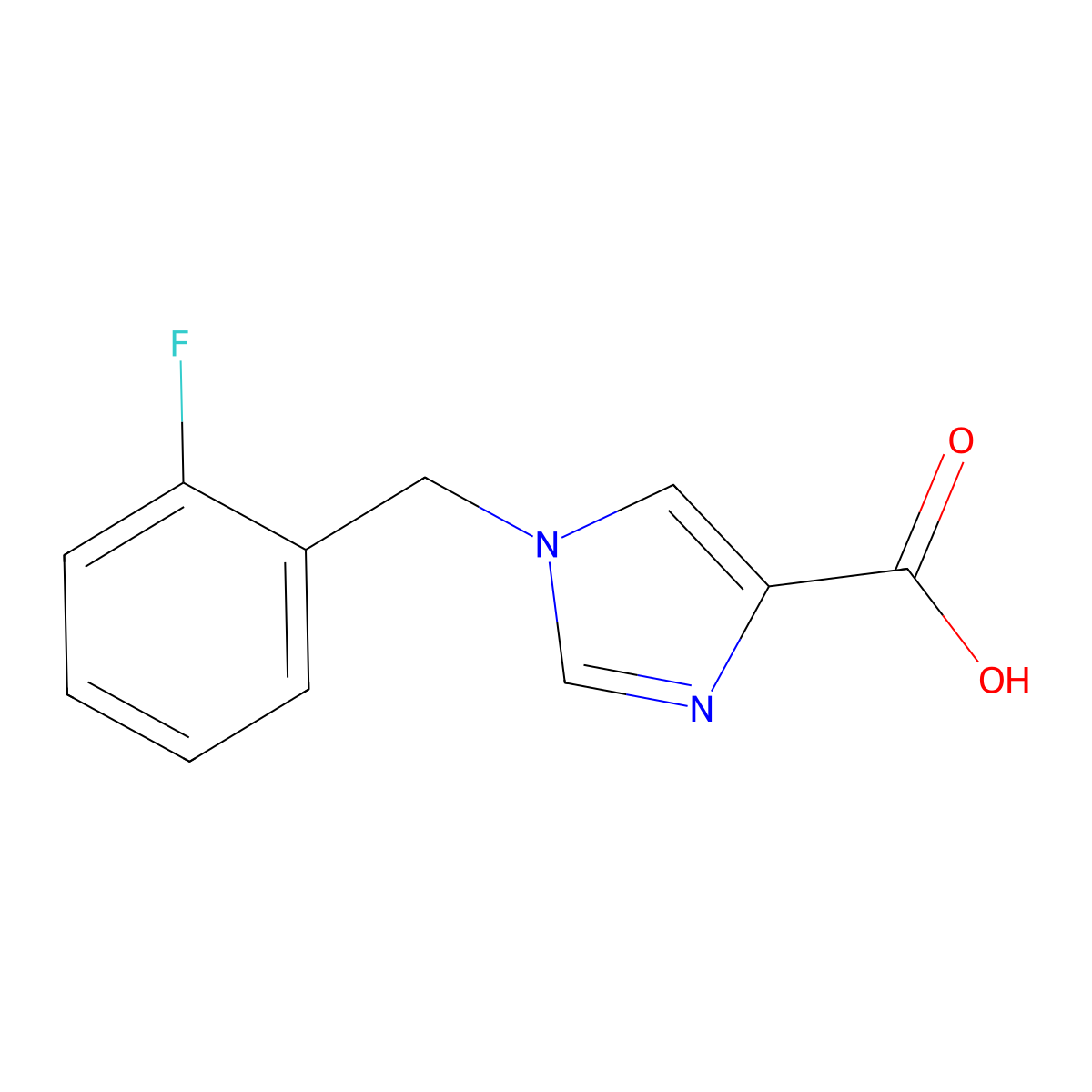 1-(2-Fluorobenzyl)-1H-imidazole-4-carboxylic acid molecular structure, CAS 1368727-80-3