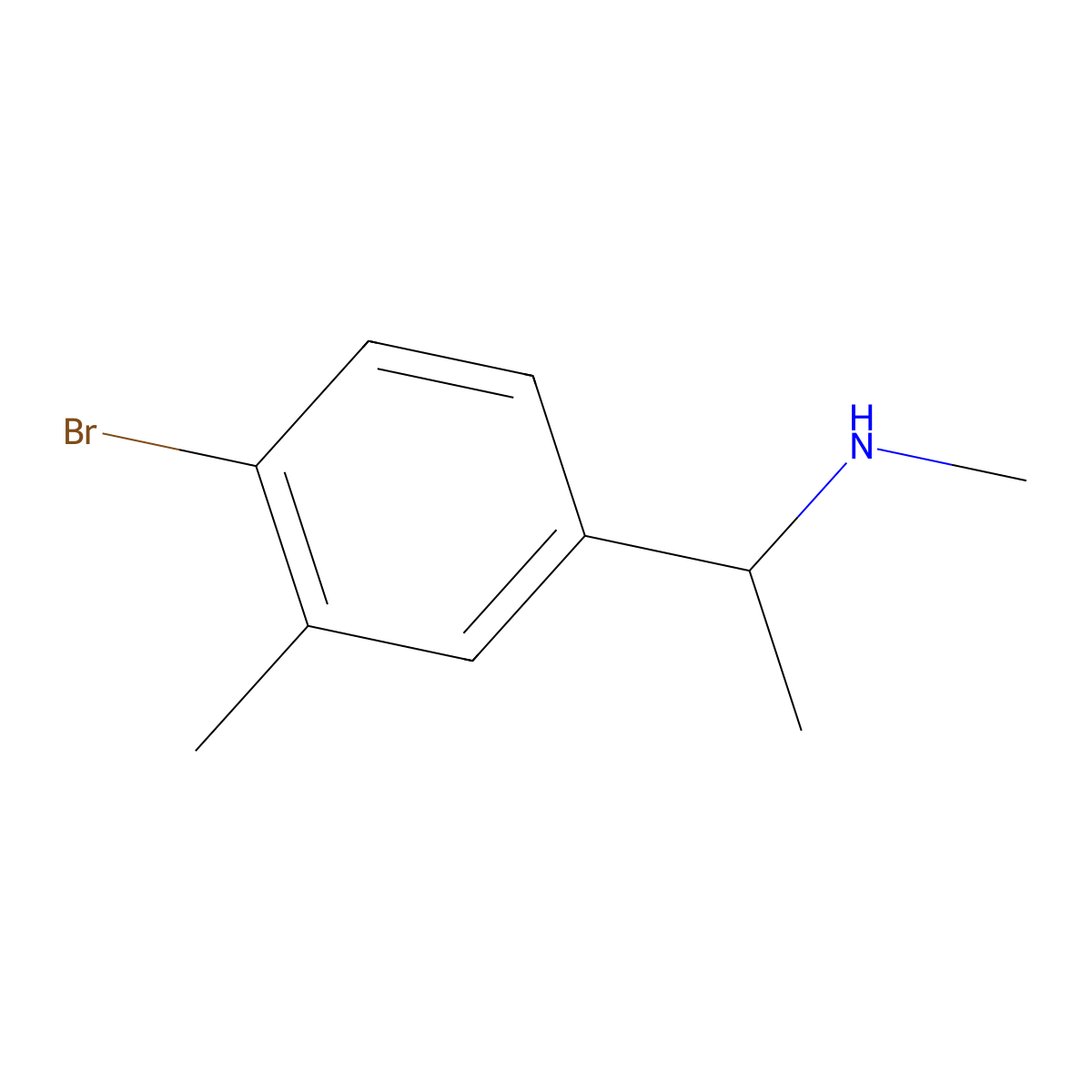 1-(4-Bromo-3-methylphenyl)-N-methylethan-1-amine molecular structure, CAS 1368740-38-8