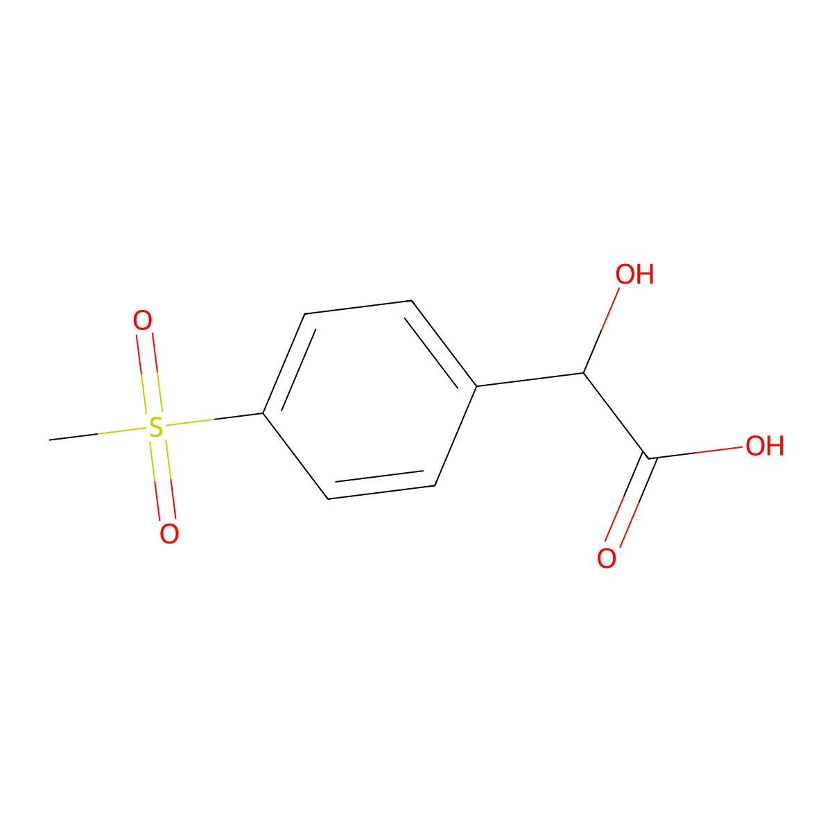 2-Hydroxy-2-(4-methanesulfonylphenyl)acetic acid molecular structure, CAS 1368741-02-9