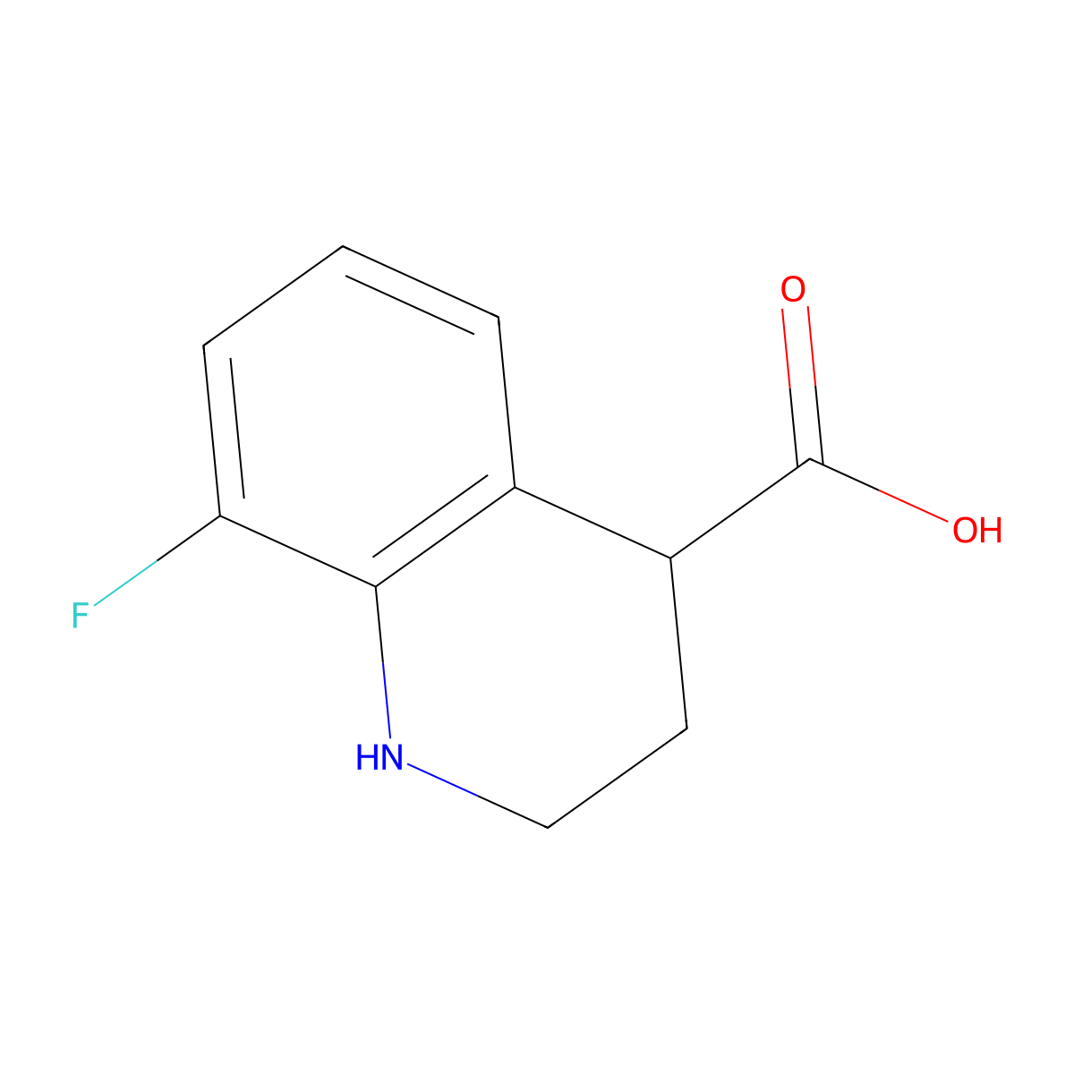 8-Fluoro-1,2,3,4-tetrahydroquinoline-4-carboxylic acid molecular structure, CAS 1368742-00-0