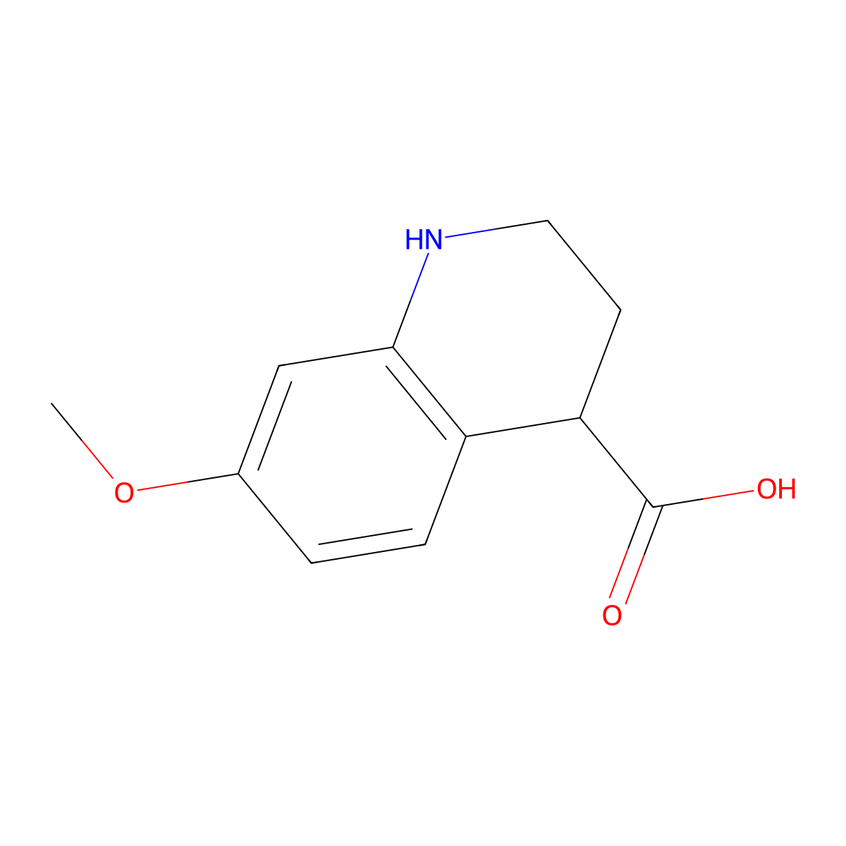 7-Methoxy-1,2,3,4-tetrahydroquinoline-4-carboxylic acid molecular structure, CAS 1368742-19-1