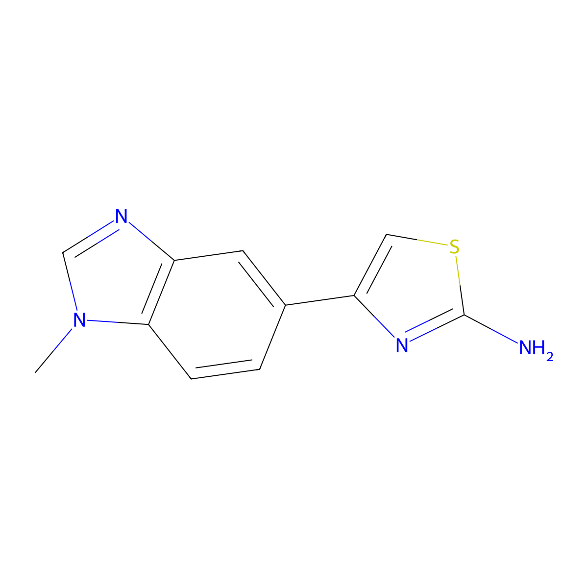 4-(1-methyl-1H-1,3-benzodiazol-5-yl)-1,3-thiazol-2-amine molecular structure, CAS 1368744-35-7