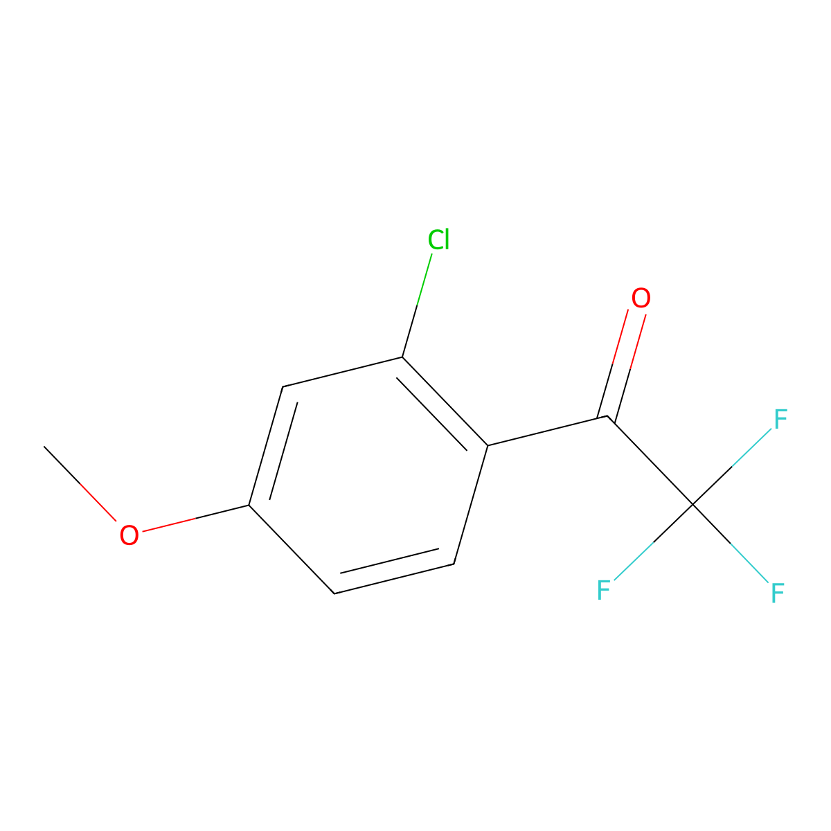 1-(2-Chloro-4-methoxyphenyl)-2,2,2-trifluoroethanone molecular structure, CAS 1368748-83-7