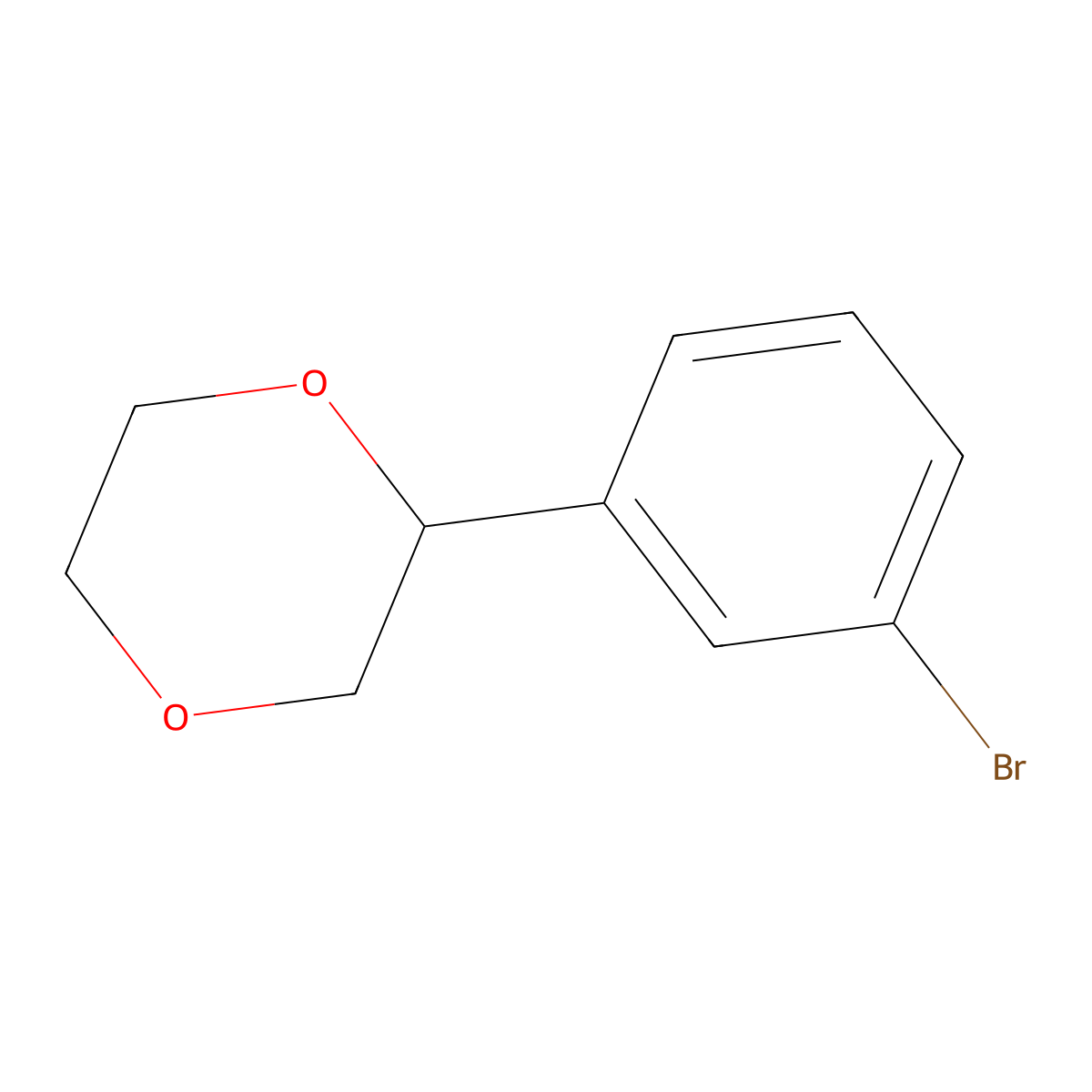 2-(3-Bromophenyl)-1,4-dioxane molecular structure, CAS 1368749-74-9