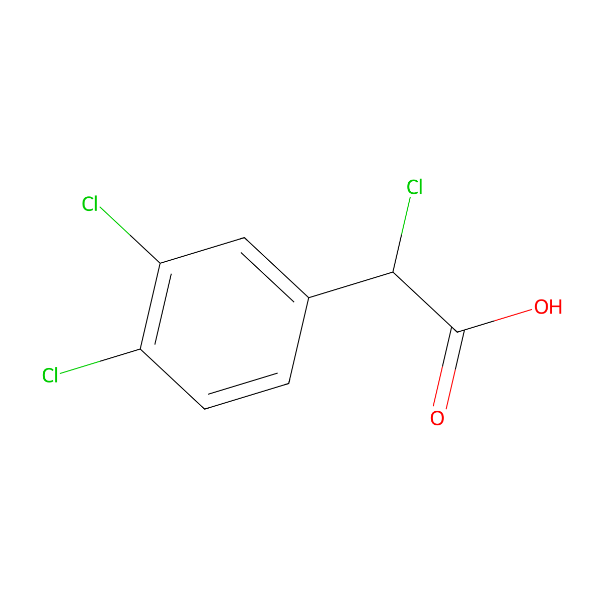 2-Chloro-2-(3,4-dichlorophenyl)acetic acid molecular structure, CAS 1368752-05-9