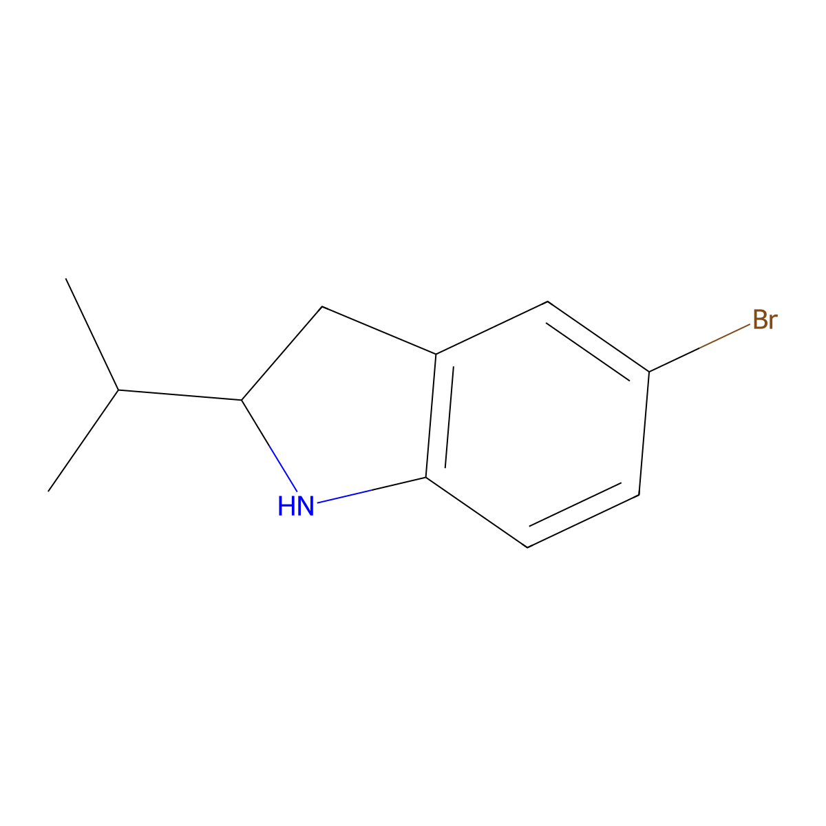 5-Bromo-2-isopropylindoline molecular structure, CAS 1368754-01-1
