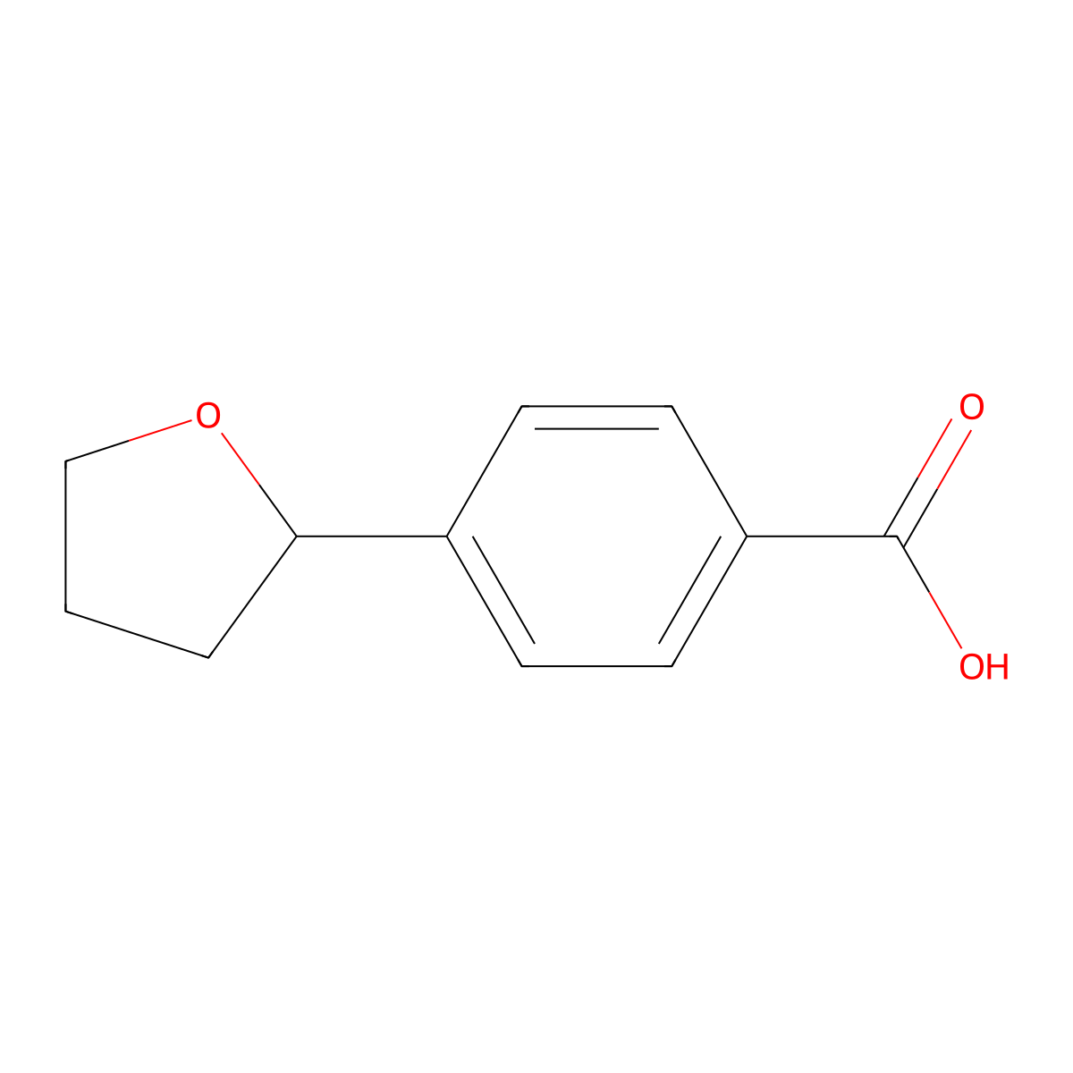 4-(Tetrahydrofuran-2-yl)benzoic acid molecular structure, CAS 1368755-48-9